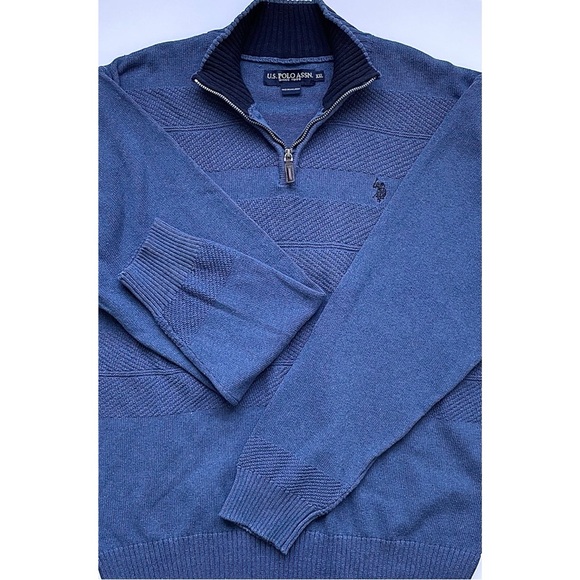 US Polo Assn Quarter Zip • Blue Sweater • Quarter Zip Pullover • XXL - Picture 1 of 3